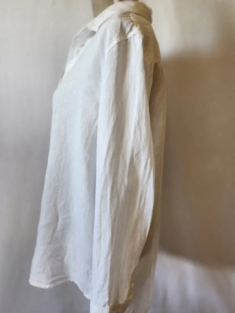 Quince Women's Large White 100% European Linen Long Sleeve Button-Down Shirt - Picture 11 of 15